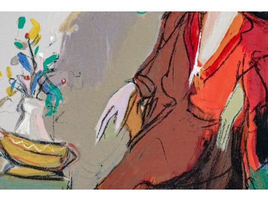 Isaac Maimon (Israeli, B. 1951) Signed Artist Proof Woman In Red