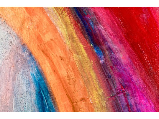 Signed Acrylic On Canvas Abstract Work