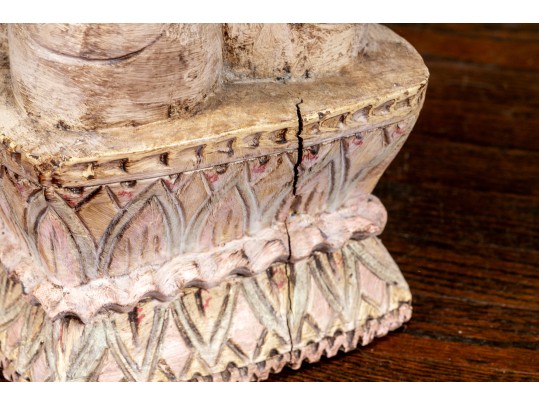 Impressive East Asian Figural Carved Architectural Sculpture