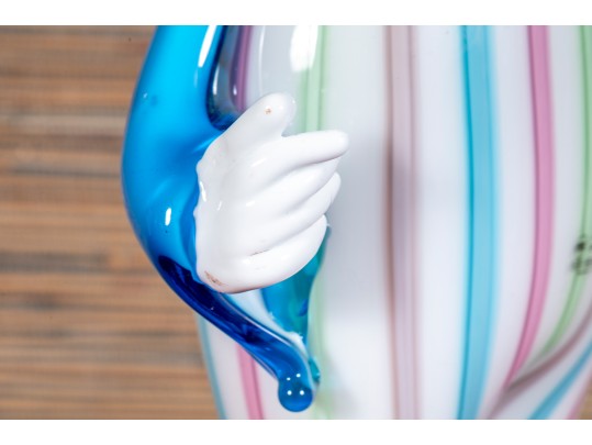 Playful Veteria Pitau Italian Made Polychrome Glass Clown