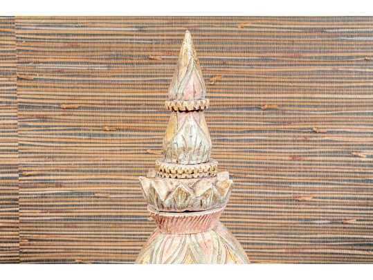 Impressive East Asian Figural Carved Architectural Sculpture