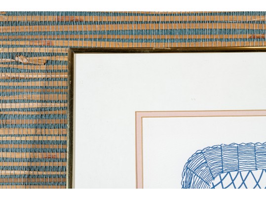 Katherine E. Parker (Am. 1949 - 2004) Pair Of Signed & Numbered Wicker Chair Lithographs