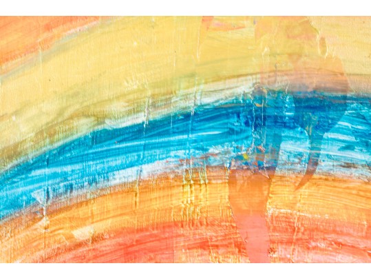 Signed Mixed Media Abstract On Canvas