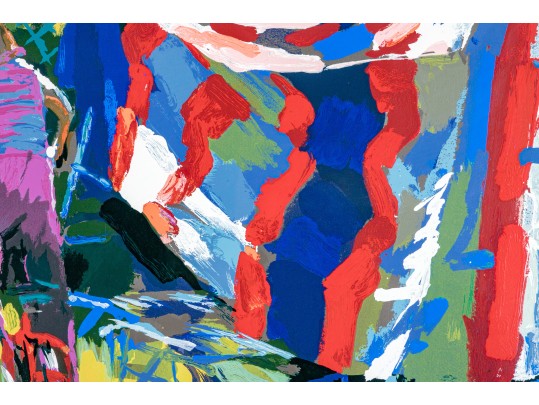 Nicola Simbari (Italian 1927 - 2012) Signed & Numbered Serigraph Boy On Bike