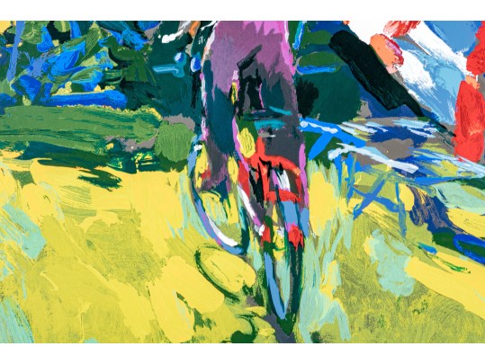 Nicola Simbari (Italian 1927 - 2012) Signed & Numbered Serigraph Boy On Bike