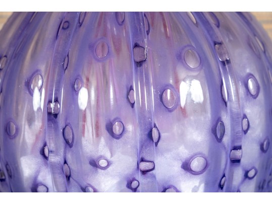 Lovely Handblown Glass Vase With Decorative Acrylic Stemmed Flowers