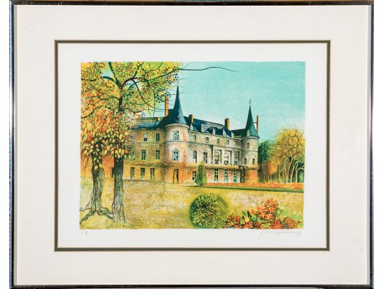 Claude Grosperrin (French, 1936-1977)  Pencil Signed Artist Proof Of A Chateau