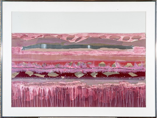 Patrick McNurney, (Am. B. 1950) Abstract Landscape Mixed Media 