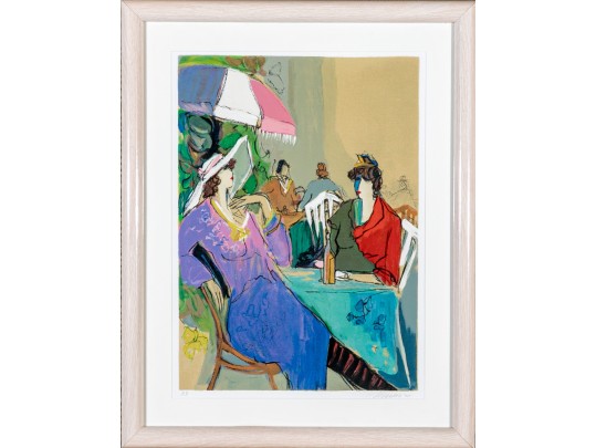 Isaac Maimon (Israeli, B. 1951) Signed Artist Proof Women At Outdoor Cafe 