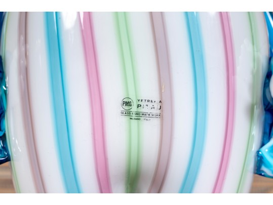 Playful Veteria Pitau Italian Made Polychrome Glass Clown