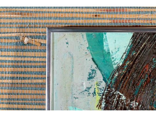 Edith Ferullo (Am. 1928-2008) Oil On Canvas Girl With Flowers