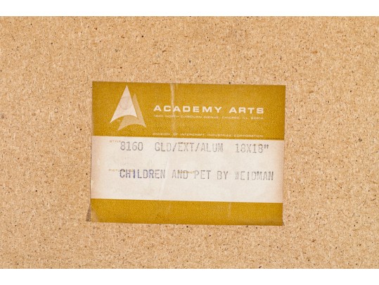 David Weidman (Am, B. 1921) Signed Print Children & Pet