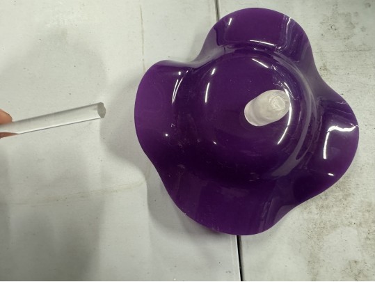 Lovely Handblown Glass Vase With Decorative Acrylic Stemmed Flowers