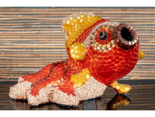 Decorative Mixed Media Marine Sculpture With Fish, Made In Thailand