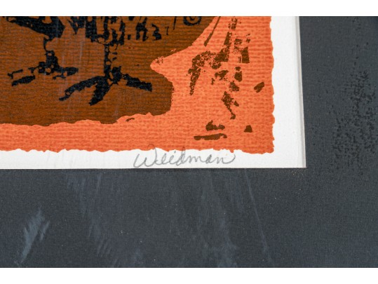 David Weidman (Am, B. 1921) Signed Print Children & Pet