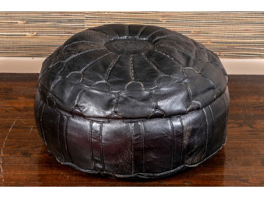 Fabulous Decorative Leather Upholstered Poof Ottoman