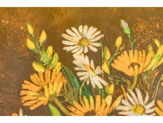 Pencil Signed Vintage Floral Still Life Artist Proof