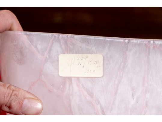 Italian Made Decorative Marbled Glass Bin Or Vase 