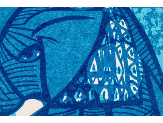 David Weidman (Am, B. 1921) Blue Elephant Signed Print