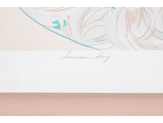 Ayers Over-sized Numbered Limited Edition Litho Geisha With Shamisen