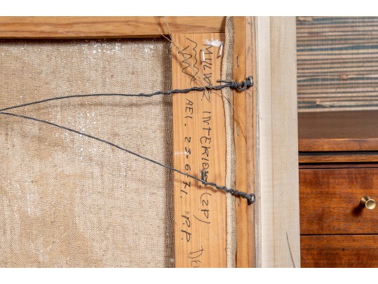 Over-Sized Oil On Linen Framed Portrait Of Women & Children