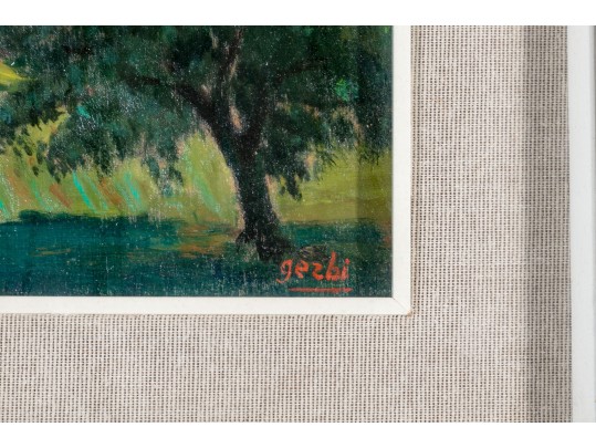 Signed Oil On Mason Board Landscape