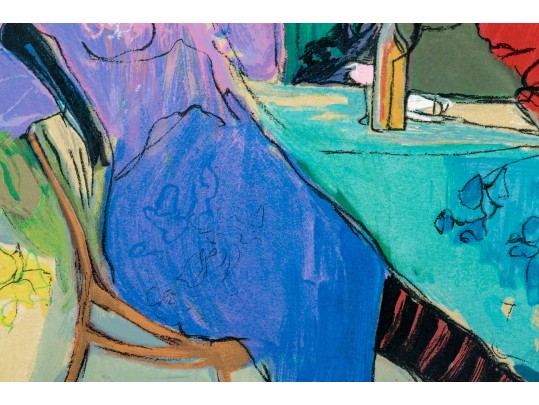 Isaac Maimon (Israeli, B. 1951) Signed Artist Proof Women At Outdoor Cafe 