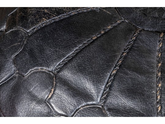 Fabulous Decorative Leather Upholstered Poof Ottoman