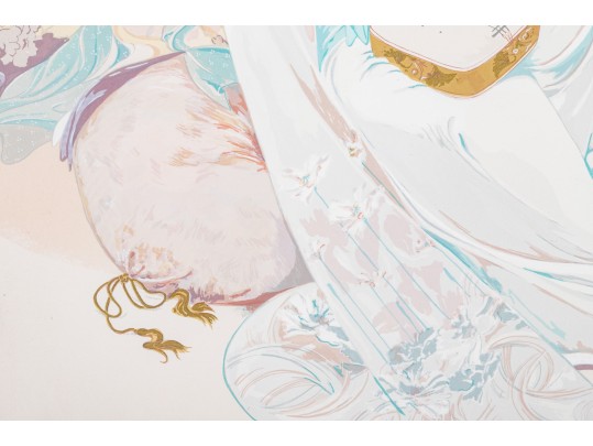 Ayers Over-sized Numbered Limited Edition Litho Geisha With Shamisen