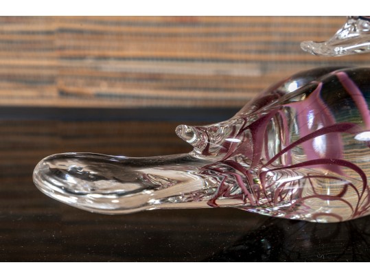 Two Fabulously Crafted Crystal Models Of A Bird And Seabird