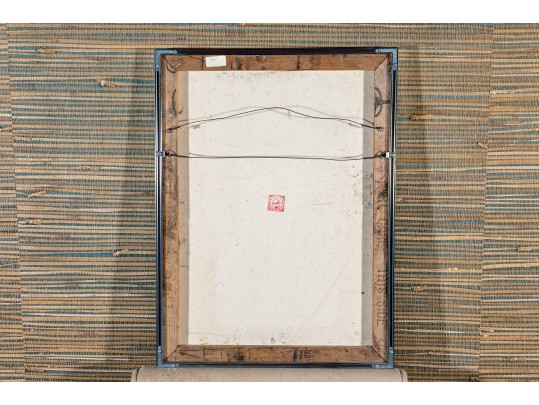 Edith Ferullo (Am. 1928-2008) Oil On Canvas Girl In Orange With 3 Daisies