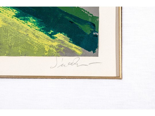 Nicola Simbari (Italian 1927 - 2012) Signed & Numbered Serigraph Boy On Bike