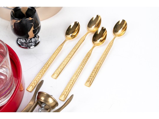 Group Of Fun Mid Century Barware & Table Top Entertaining