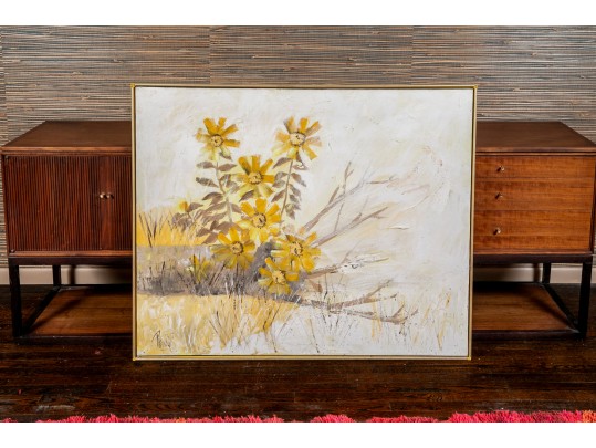 Lee Reynolds - Vanguard Studios Mid Century Over-Sized Floral Painting