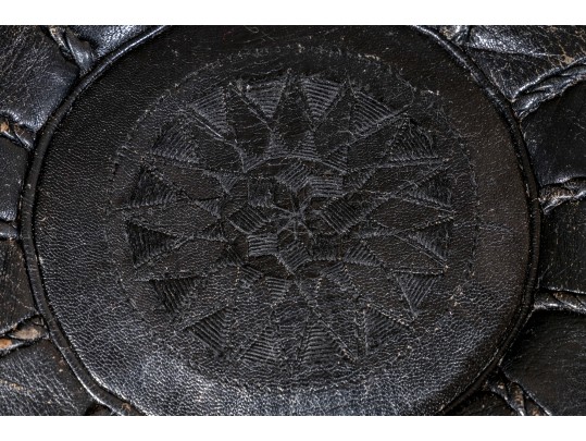 Fabulous Decorative Leather Upholstered Poof Ottoman