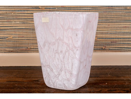 Italian Made Decorative Marbled Glass Bin Or Vase 