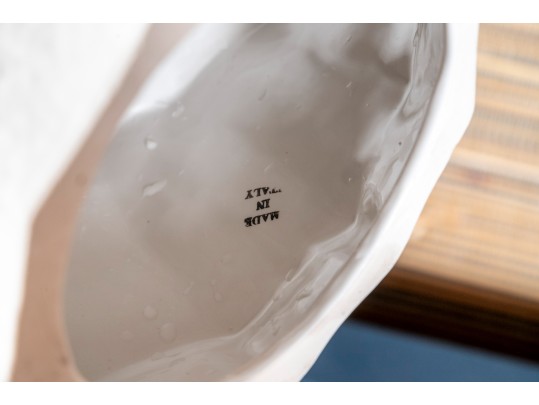 Gorgeous Italian White Glazed Ceramic Seahorse