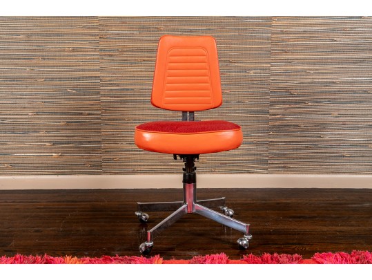 Nightingale Industries Limited MCM Fabric And Leather Upholstered Desk Chair On Casters, 1968