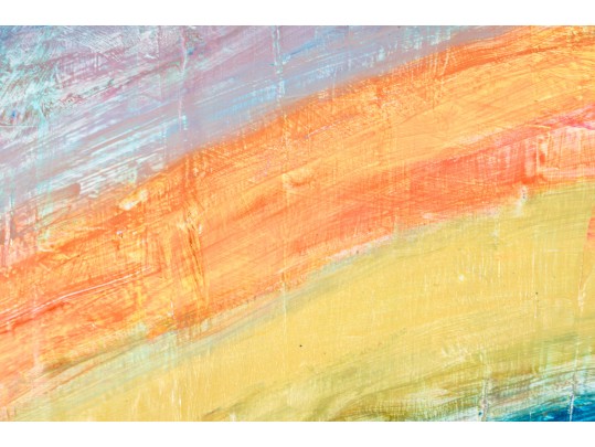 Signed Mixed Media Abstract On Canvas