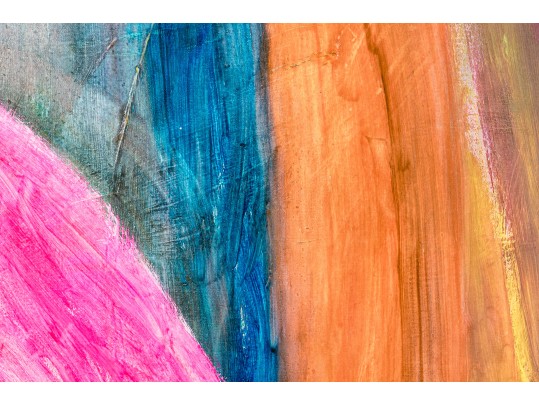 Signed Acrylic On Canvas Abstract Work