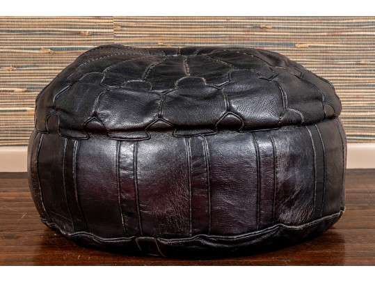Fabulous Decorative Leather Upholstered Poof Ottoman
