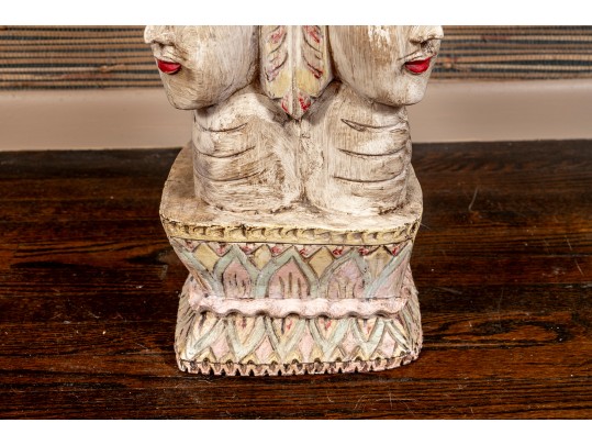 Impressive East Asian Figural Carved Architectural Sculpture