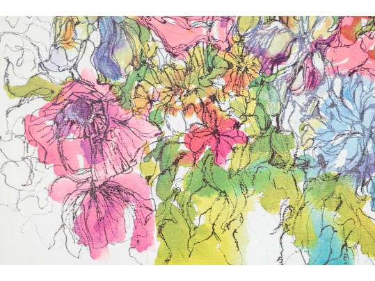 Rodin Decorative Floral Stil Life Print Titled Anemones #1