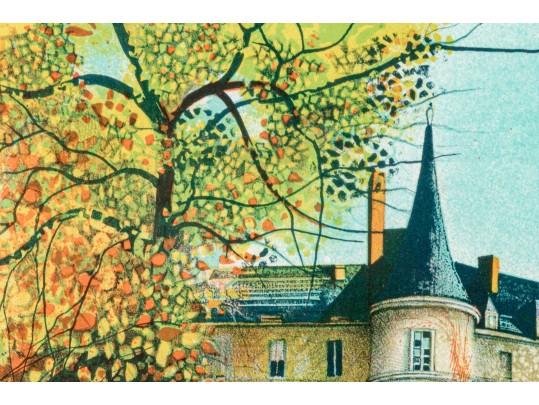 Claude Grosperrin (French, 1936-1977)  Pencil Signed Artist Proof Of A Chateau