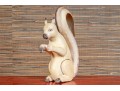Artisanal Carved And Paint Finished Wooden Squirrel