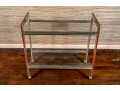 Vintage MCM Brass And Glass Barcart On Casters