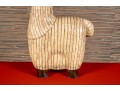 Fantastic Artisanal Carved And Painted Wooden Alpaca