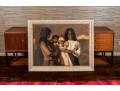 Over-Sized Oil On Linen Framed Portrait Of Women & Children