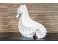 Gorgeous Italian White Glazed Ceramic Seahorse