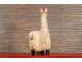 Fantastic Artisanal Carved And Painted Wooden Alpaca